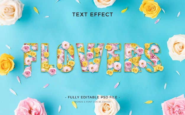 PSD natural text with beautiful flowers