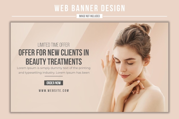 PSD natural women's skincare and skin treatment shop promotional web banner editable psd file