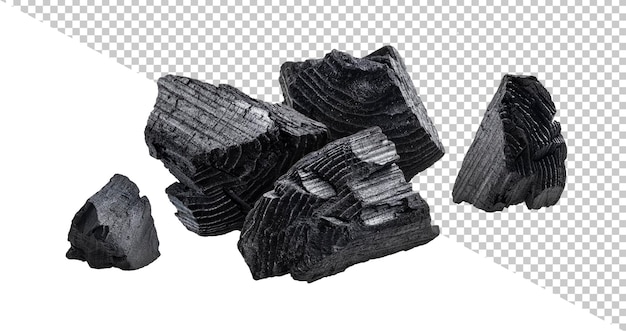 PSD natural wood charcoal isolated