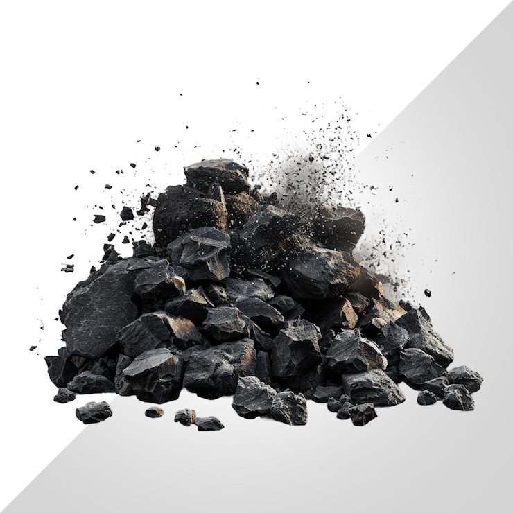 PSD natural wood charcoal on transparent background