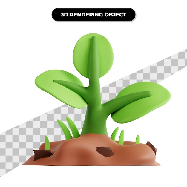 Naturalna Roślina 3d Ikona Ilustracja