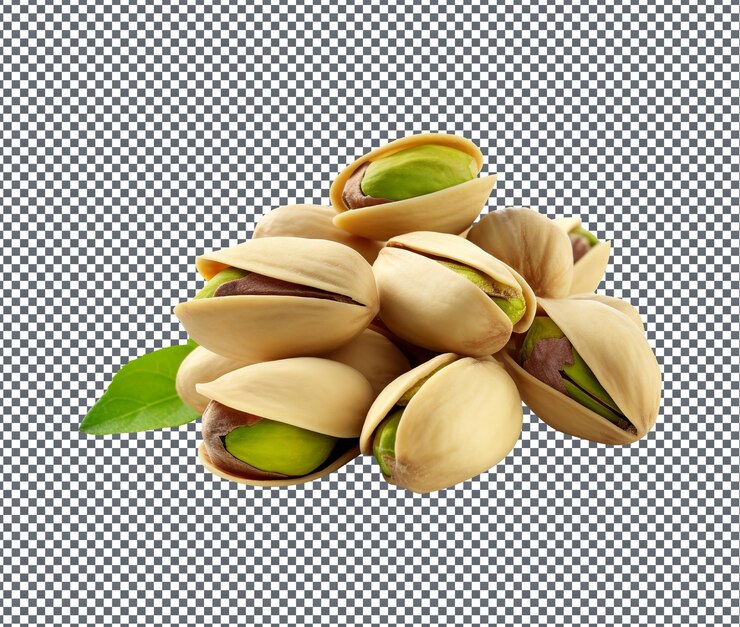 PSD naturalne i świeże pistacje wyizolowane na przezroczystym tle