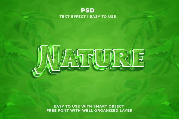 Nature 3d editable Photoshop text effect style psd with background