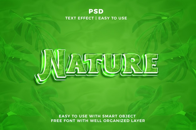 PSD nature 3d editable photoshop text effect style psd with background