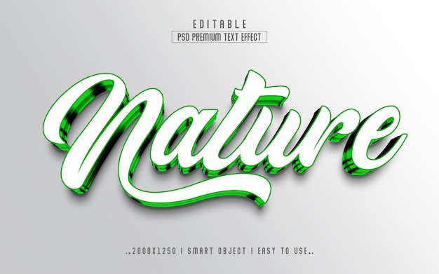 Nature 3d editable text effect style