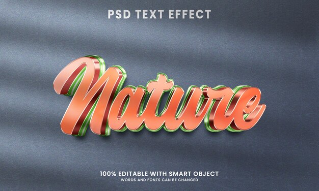 Modello di effetto testo in stile natura 3d