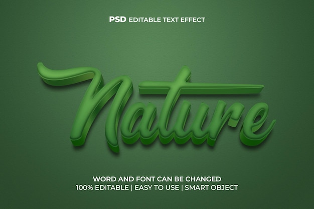 자연 3d 텍스트 효과 Psd