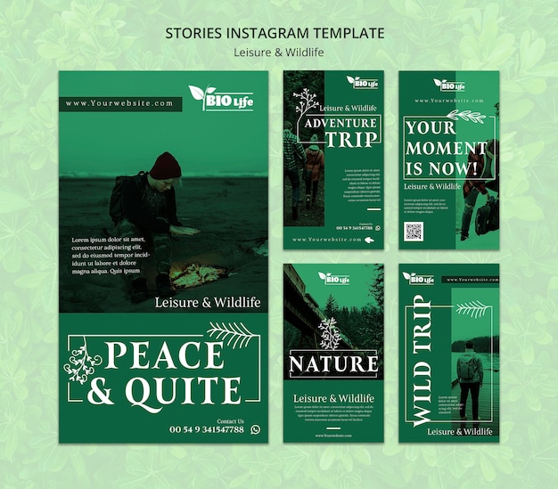 PSD 自然と野生動物のinstagramストーリーコレクション