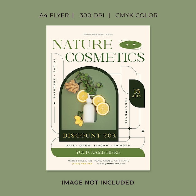 PSD nature cosmetic store sale flyer