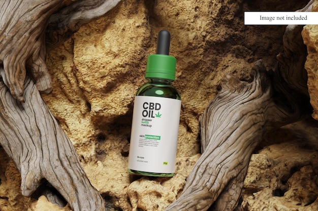 Nature dropper bottle mockup wit the realistic look