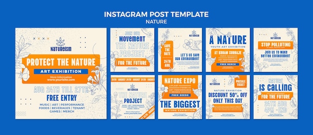 PSD post di instagram sugli eventi naturali