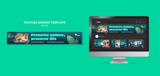 PSD nature exploration youtube banner template