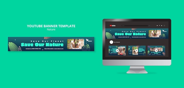 Шаблон баннера youtube для исследования природы