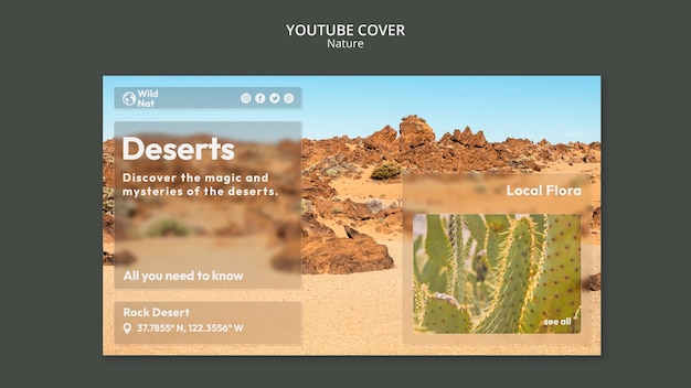 Шаблон обложки youtube для исследования природы