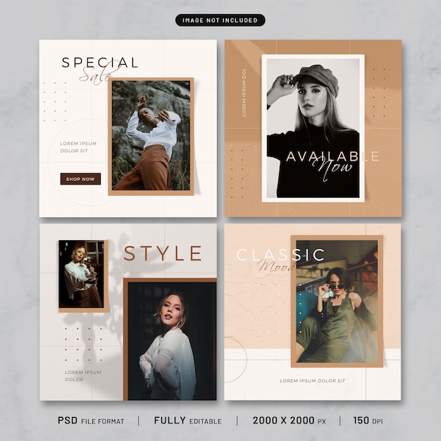 nature fashion post template collection