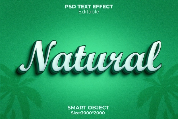 Природа зеленый цвет стильный редактируемый текстовый эффект