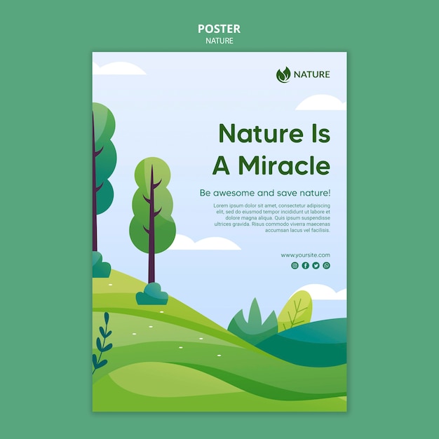 PSD nature is the key of life poster template