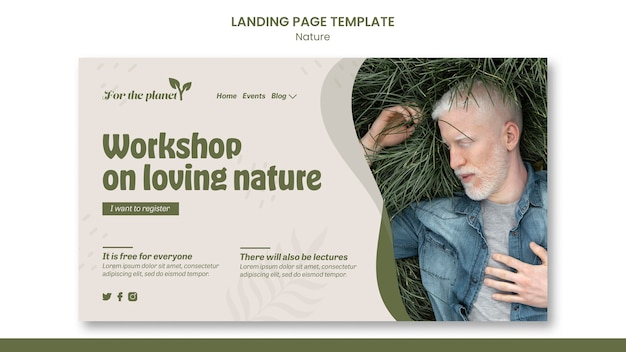 PSD nature landing page template design