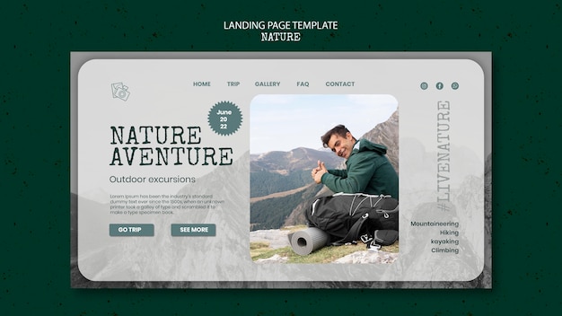 Nature landing page template design