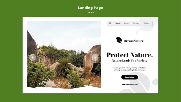nature landing page