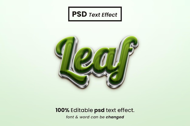 PSD nature leaf 3d bewerkbaar teksteffect