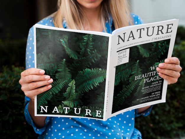 PSD nature magazine concept view