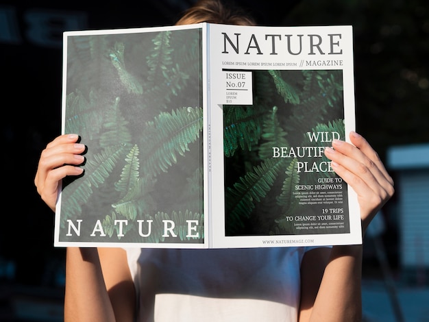 PSD nature magazine subject mock-up