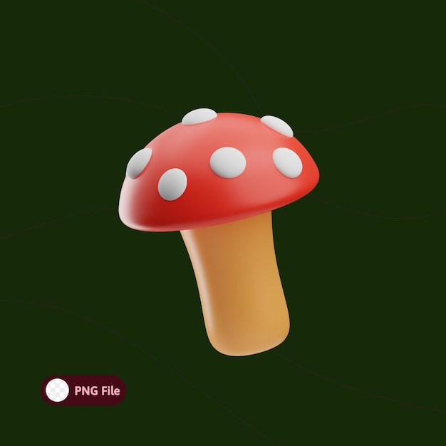 PSD 자연 개체 버섯 3d 그림
