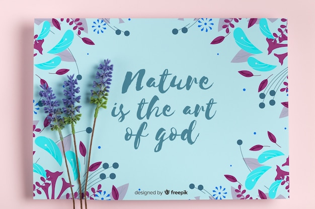 PSD nature paint concept with lavender