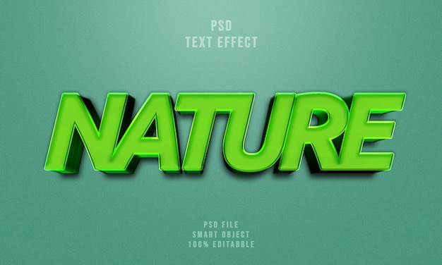 nature psd 3d editable text effect style premium psd