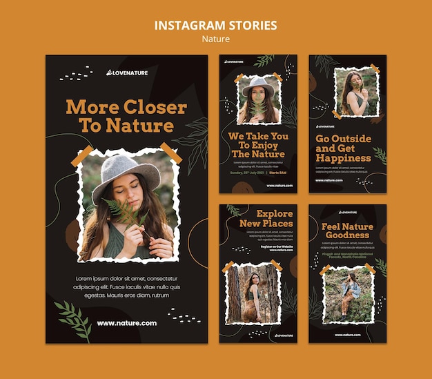 PSD nature social media stories