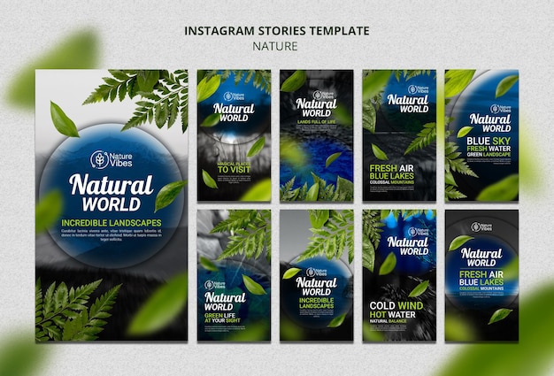 PSD nature social media stories