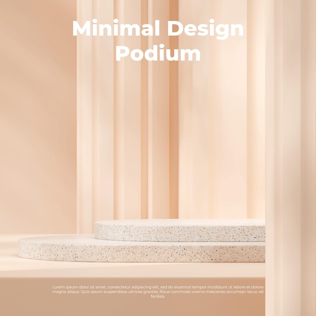 Natura terrazzo texture podio in piazza pilastro luminoso sfondo 3d rendering scena mockup
