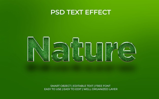 Nature Text effect Green Grass texture editable