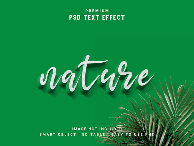 Nature text effect mockup.