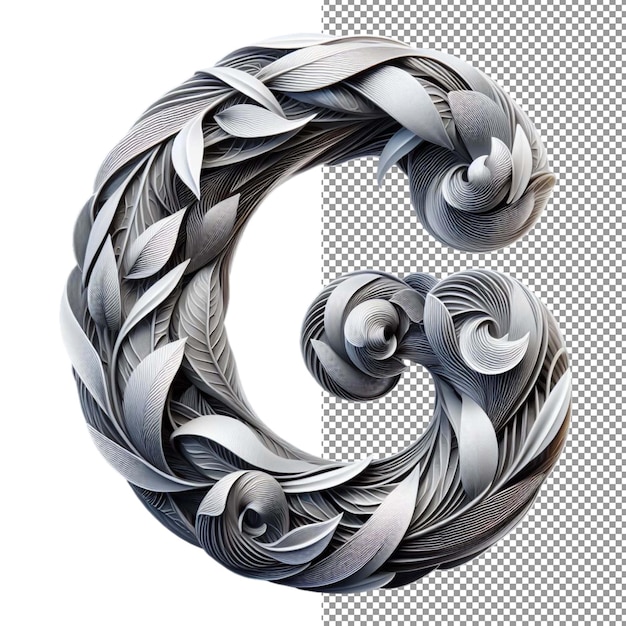 PSD natures alphabet 3d letters gecreëerd met elegante swirl bladeren op png