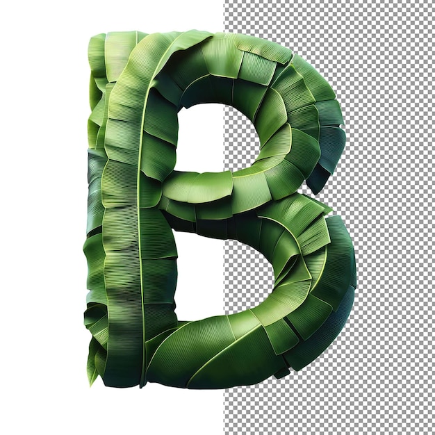 PSD natures alphabet a leafy typography