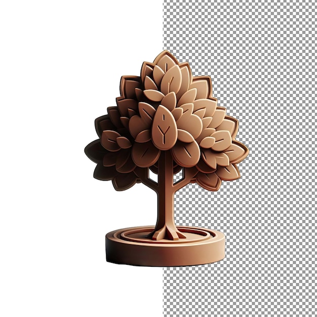 Natures sculpture isolated png tree in 3d