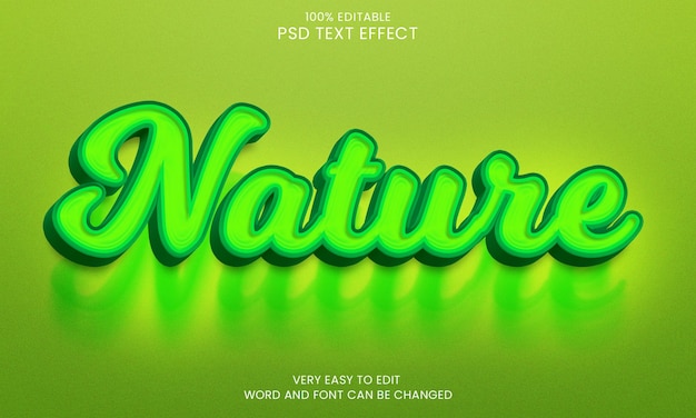 PSD natuur 3d bewerkbaar teksteffect psd-bestand