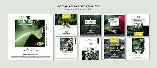 PSD natuur concept social media postsjabloon