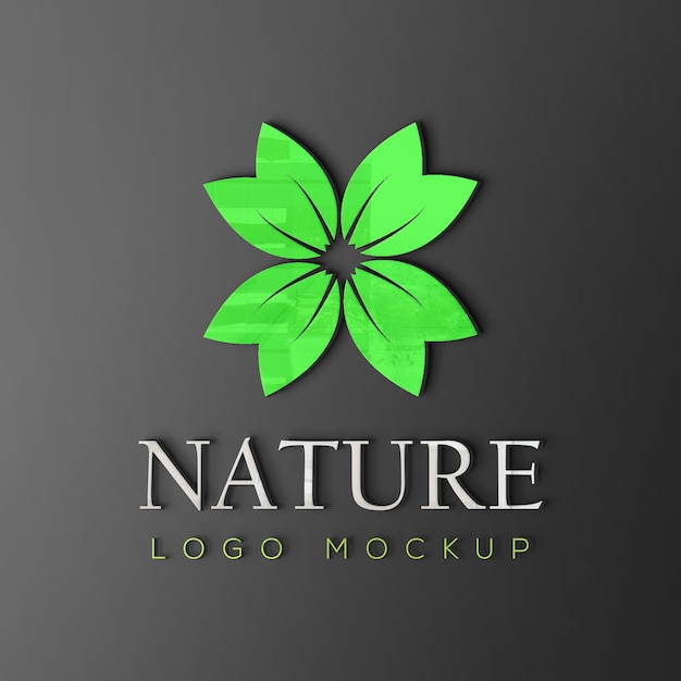 Natuur logo mockup met glanzend effect