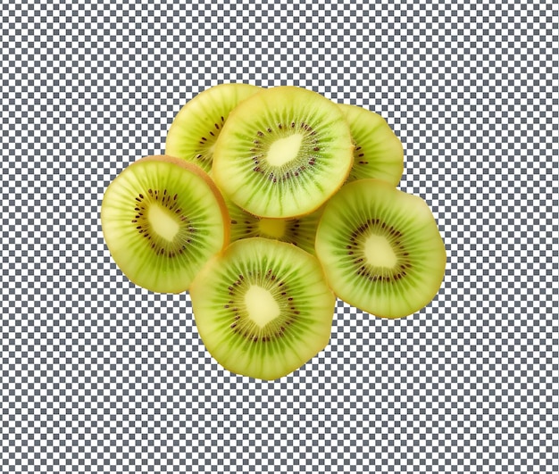 Natuurlijke gedroogde kiwi's geïsoleerd op doorzichtige achtergrond