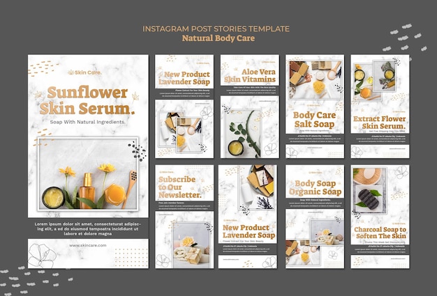 PSD natuurlijke lichaamsverzorging instagram-verhalen