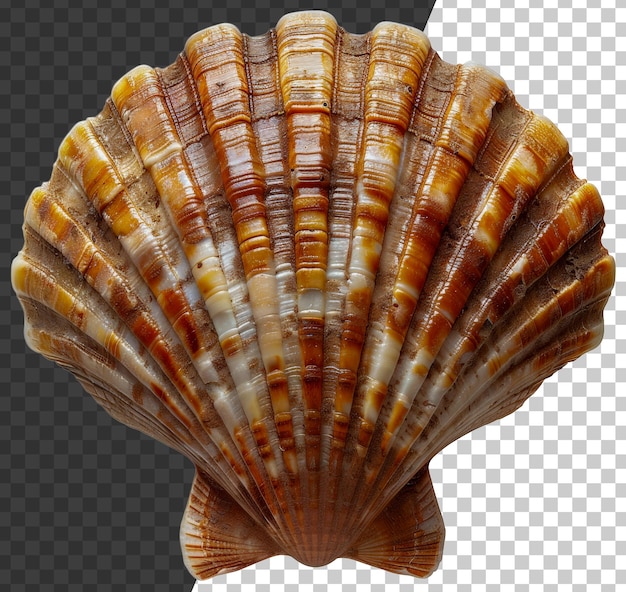 Natuurlijke schelp met gedetailleerd patroon op doorzichtige achtergrond png