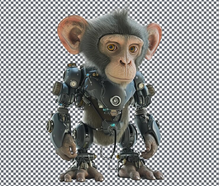 PSD naughty bioelectric baboon isolated on transparent background