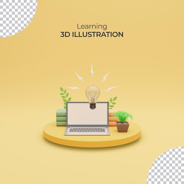 Nauka Ilustracji 3d Online Z Laptopem I Książkami