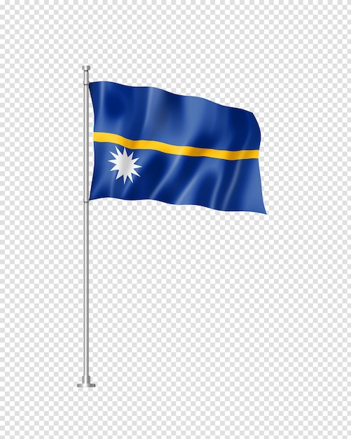 PSD nauru flag 3d illustration isolated on white