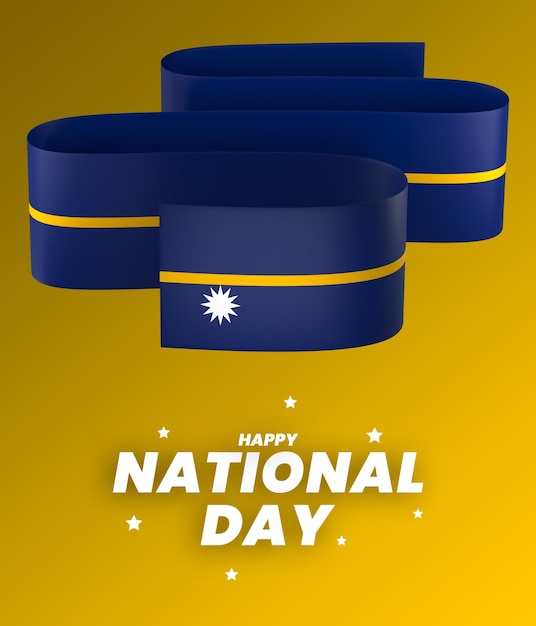 Nauru flag element design national independence day banner ribbon psd