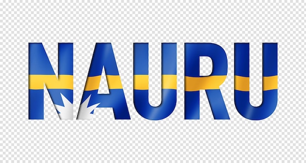 Nauru flag text font