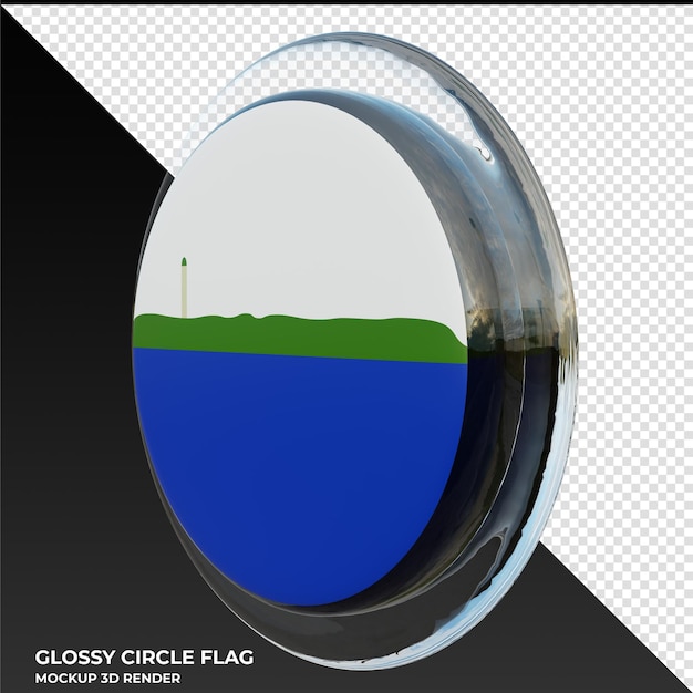 PSD navassa island0002 realistic 3d textured glossy circle flag